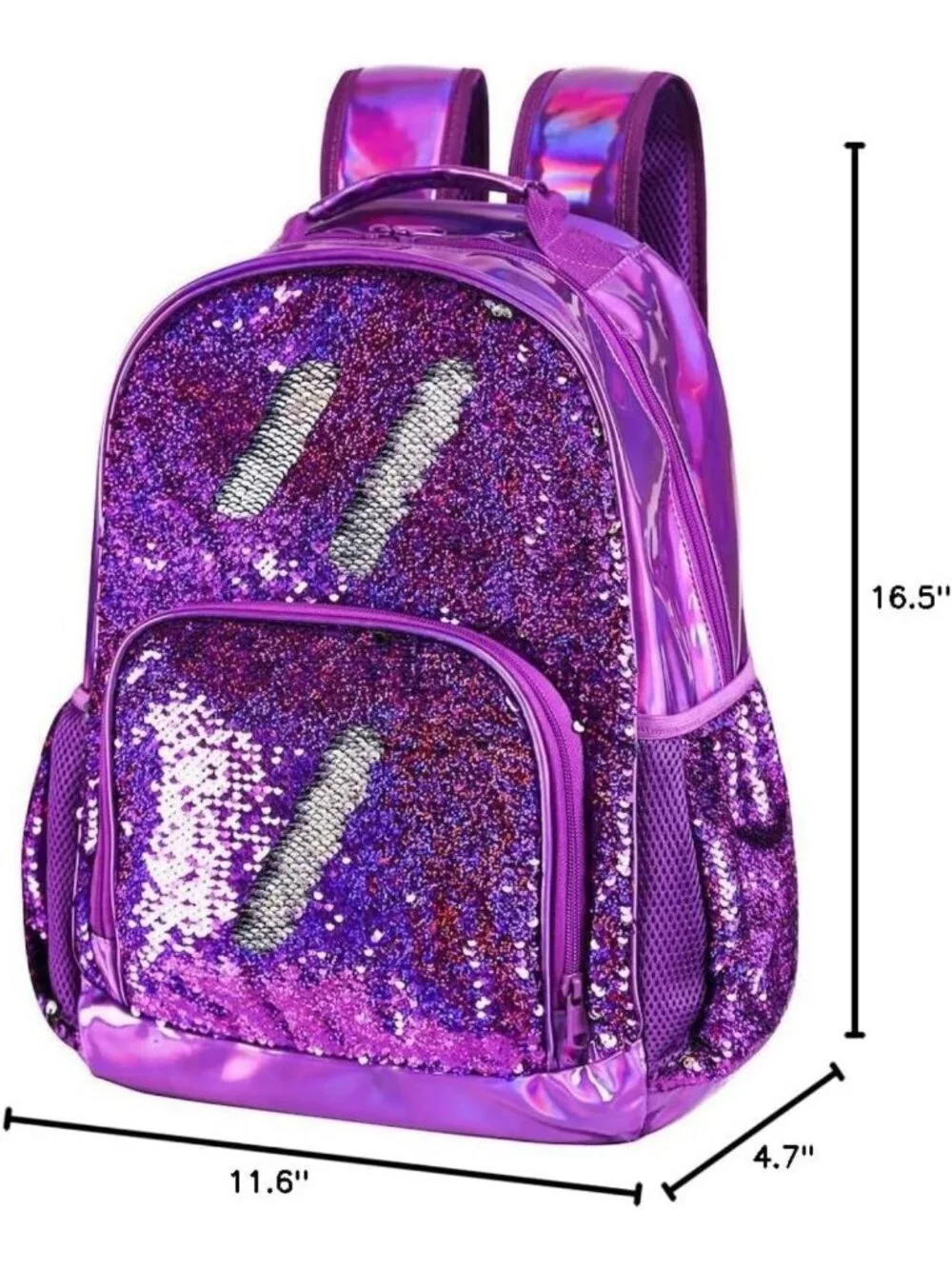 Holographic Sequin Backpack for Girls | Flip Sequin School Bookbag for Kids